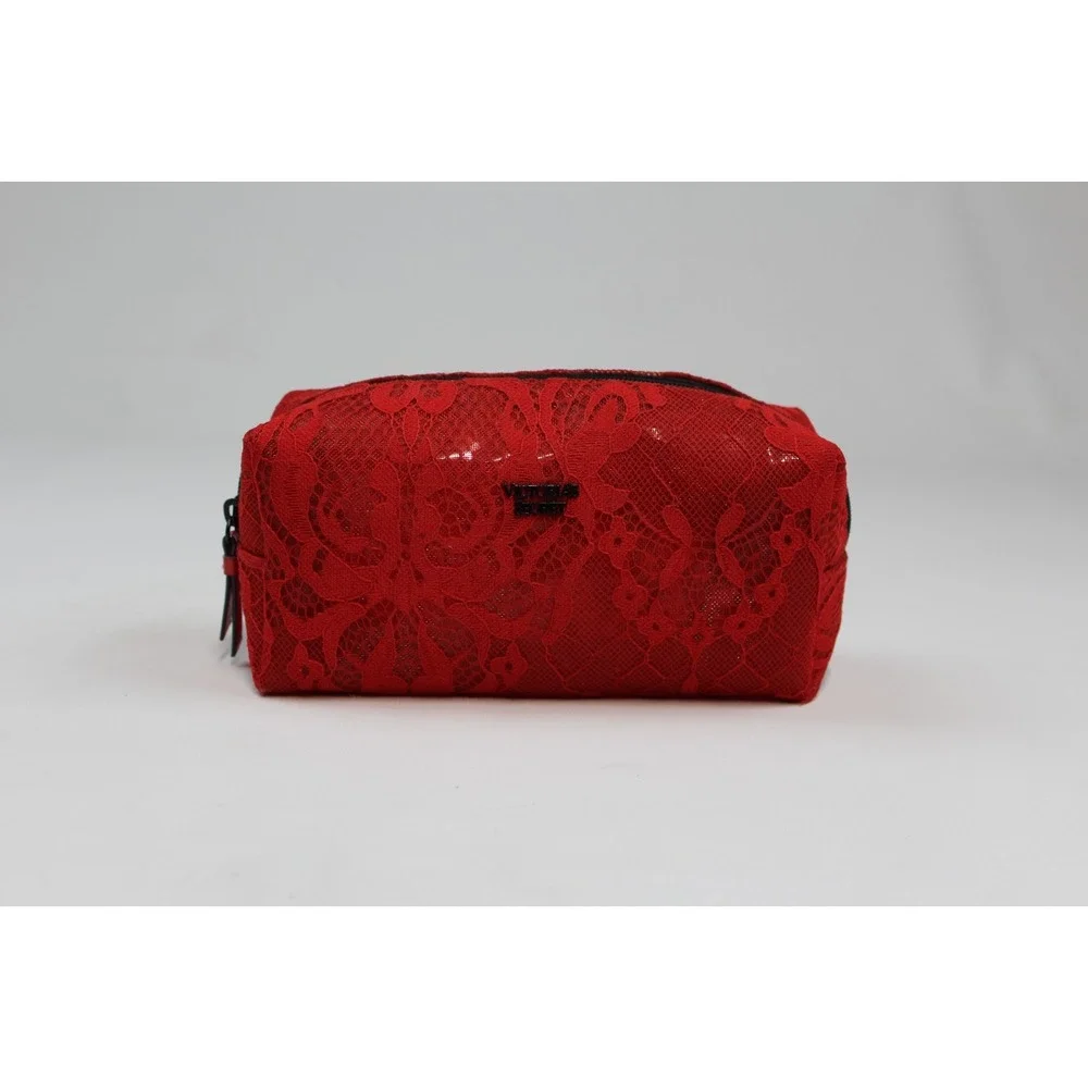 Victoria's Secret Sexy Red Lace Cosmetic Bag
